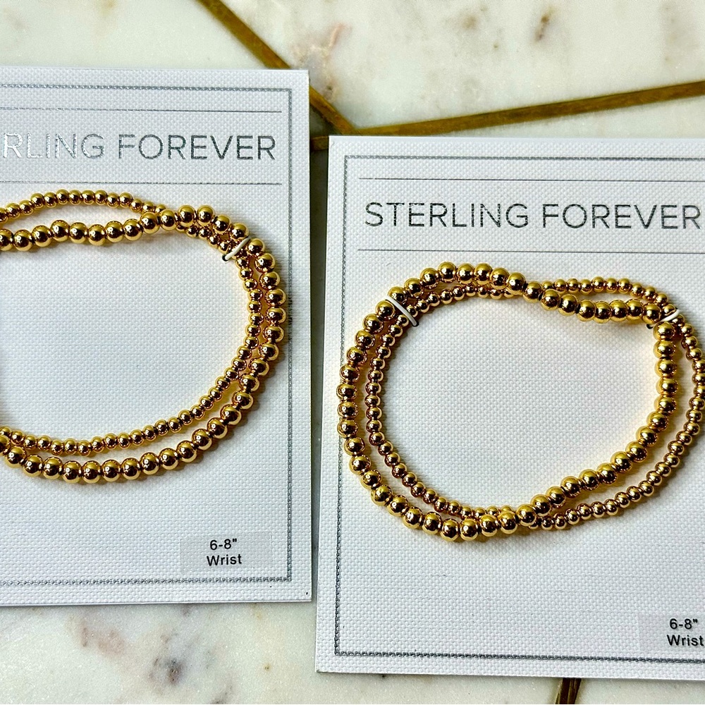 Sterling gold plated beaded bracelets